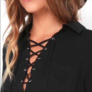 Lulu's Tops - Sale!! Lulu’s laceup top Lulu's Tops - Sale!! Lulu’s laceup top